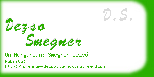 dezso smegner business card